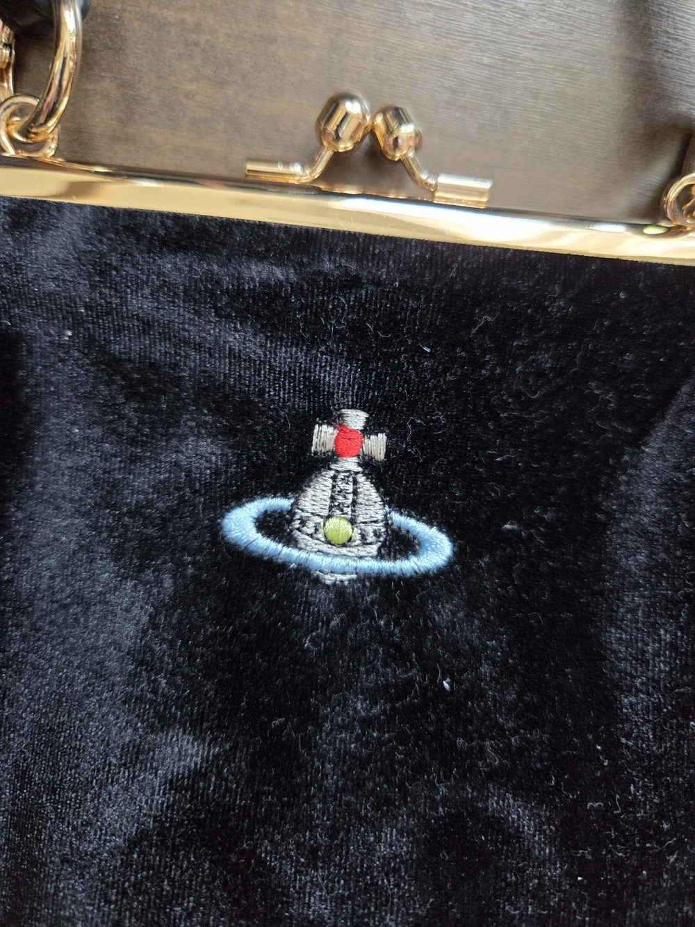 Vivienne Westwood Black Velvet Top-Handle Evening Bag - Picture 2 of 6